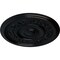 Ekena Millwork Tyrone Ceiling Medallion (Fits Canopies up to 6 3/4"), Hand-Painted Jet Black, 16 1/8"OD x 3/4"P CM16TYBLF - alternate 2